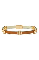 Tory Burch Eleanor Station Hinge Bracelet in Tory Gold /Cuoio at Nordstrom