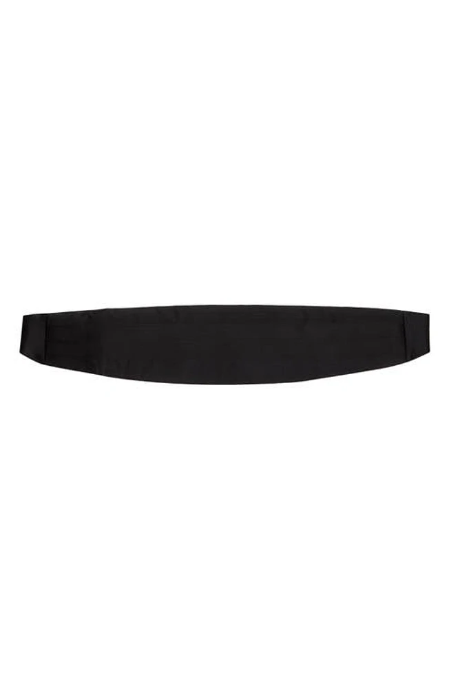 ZEGNA Pleated Silk Cummerbund in Black at Nordstrom