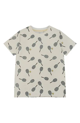 THE NEW Kids' Karter Tennis Print T-Shirt White Swan at Nordstrom,