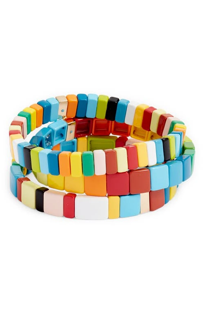 ROXANNE ASSOULIN Set of 3 Rainbow Brite Bracelets in Green Multi at Nordstrom