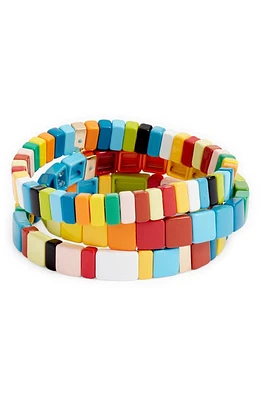 ROXANNE ASSOULIN Set of 3 Rainbow Brite Bracelets in Green Multi at Nordstrom