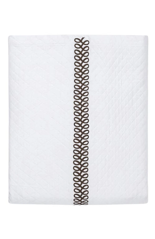 Matouk Astor Braid Matelassé Coverlet in Mocha at Nordstrom