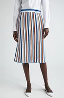 Akris punto Stripe Open Stitch Sweater Skirt Blue Multicolor at Nordstrom,