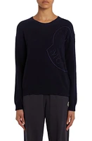 Moncler Embroidered Logo Wool Sweater at Nordstrom,