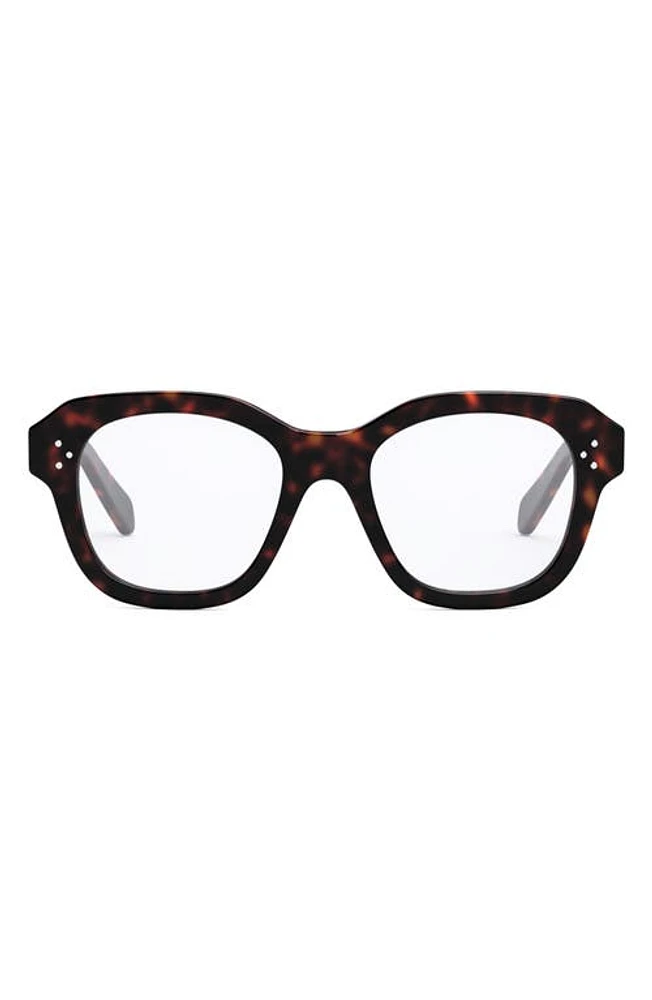 CELINE Bold 3 Dots 50mm Butterfly Optical Glasses in Dark Havana at Nordstrom