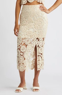 VERO MODA Lili High Waist Crochet Skirt Sand Dollar at Nordstrom,