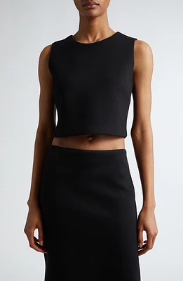 Max Mara Dazzy Sleeveless Jersey Crop Top Black at Nordstrom,