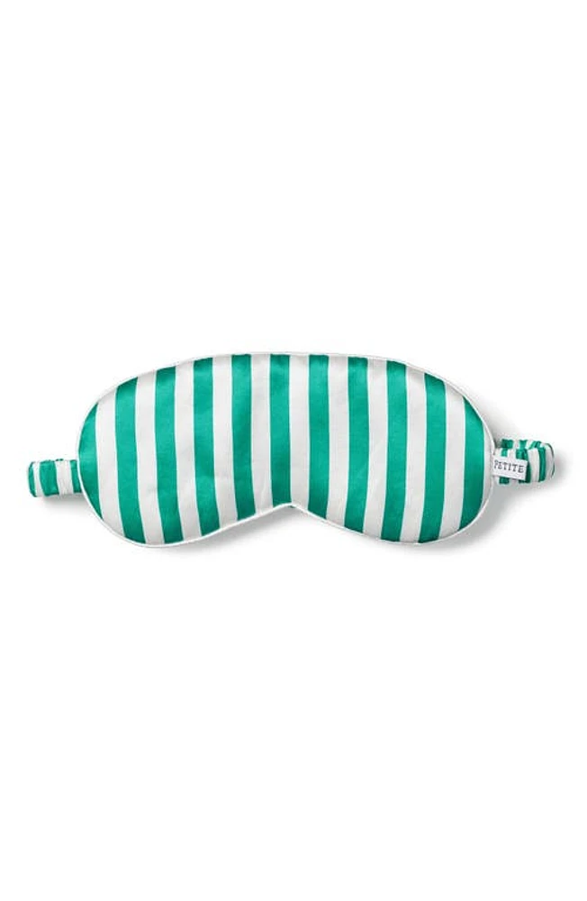 Petite Plume Stripe Mulberry Silk Sleep Mask in Green at Nordstrom