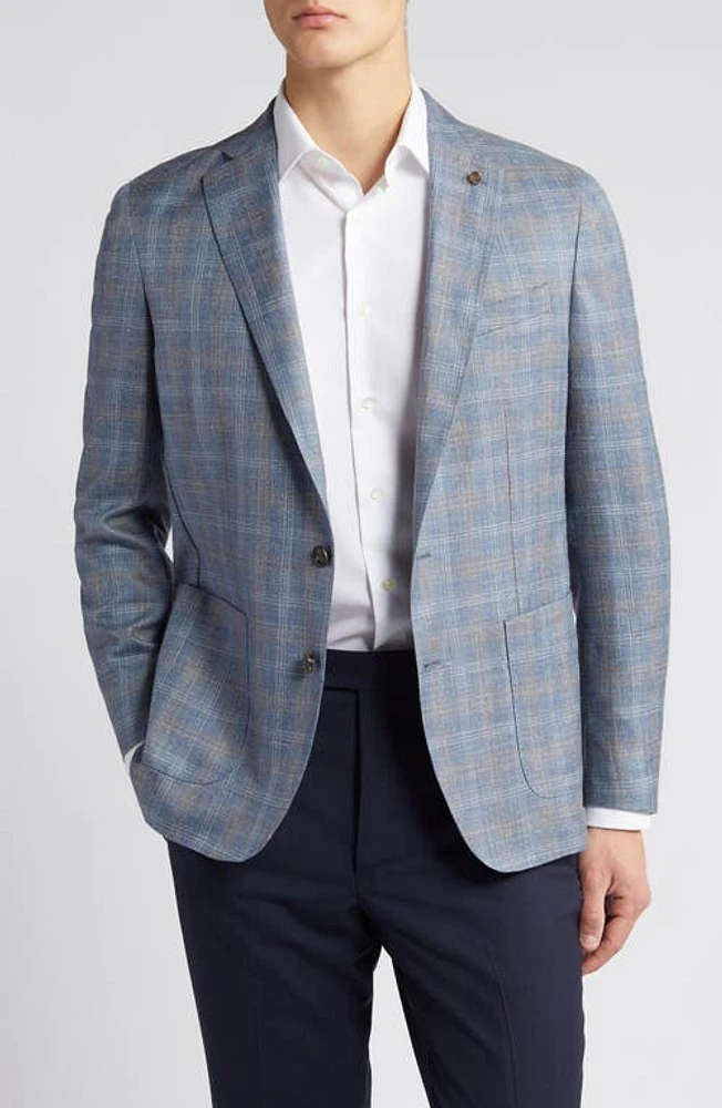 Peter Millar Andover Plaid Sport Coat Blue Pearl at Nordstrom,