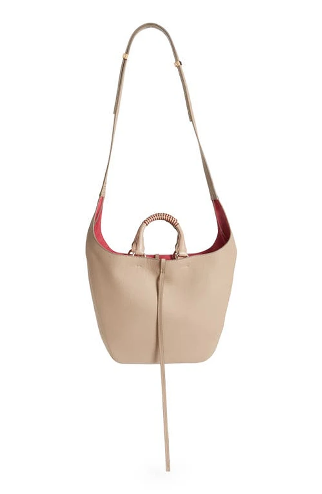 Chloé Medium Deia Leather Hobo in Nomad Beige at Nordstrom