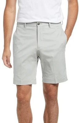 Berle Charleston Khakis Flat Front Stretch Twill Shorts Light Grey at Nordstrom,