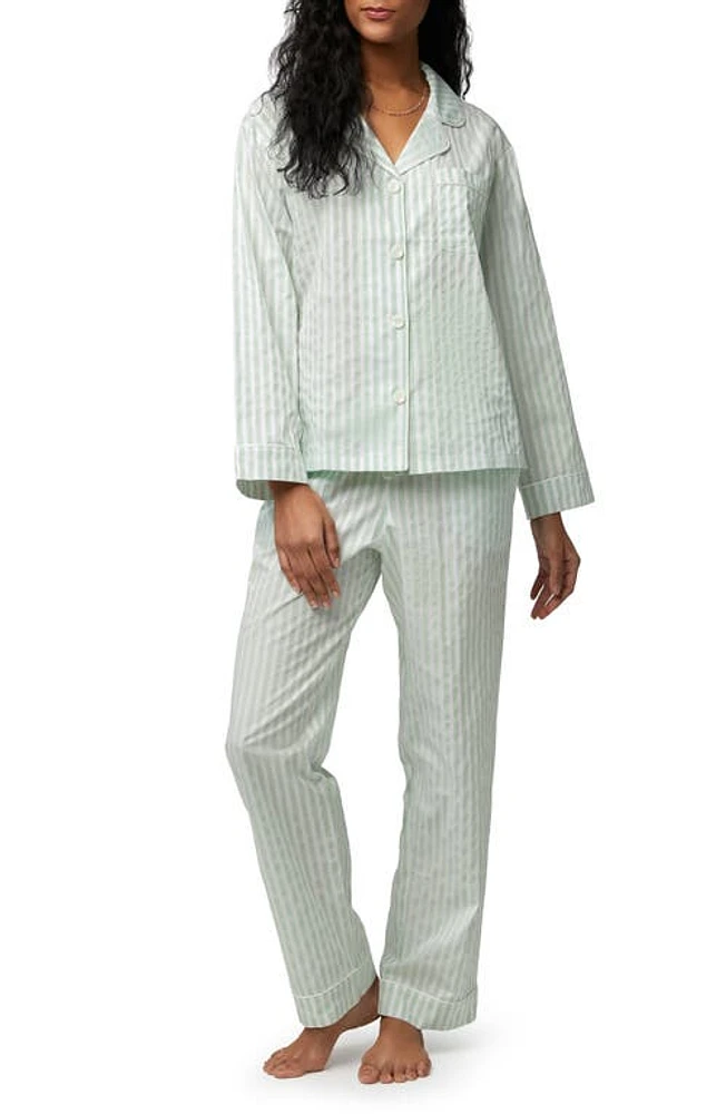 BedHead Pajamas Stripe Organic Cotton Sateen Mint 3D at Nordstrom,