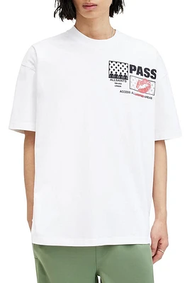 AllSaints Pass Graphic T-Shirt Optic White at Nordstrom,