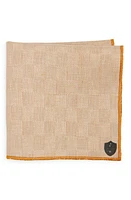 CLIFTON WILSON Check Linen Pocket Square in Tan at Nordstrom