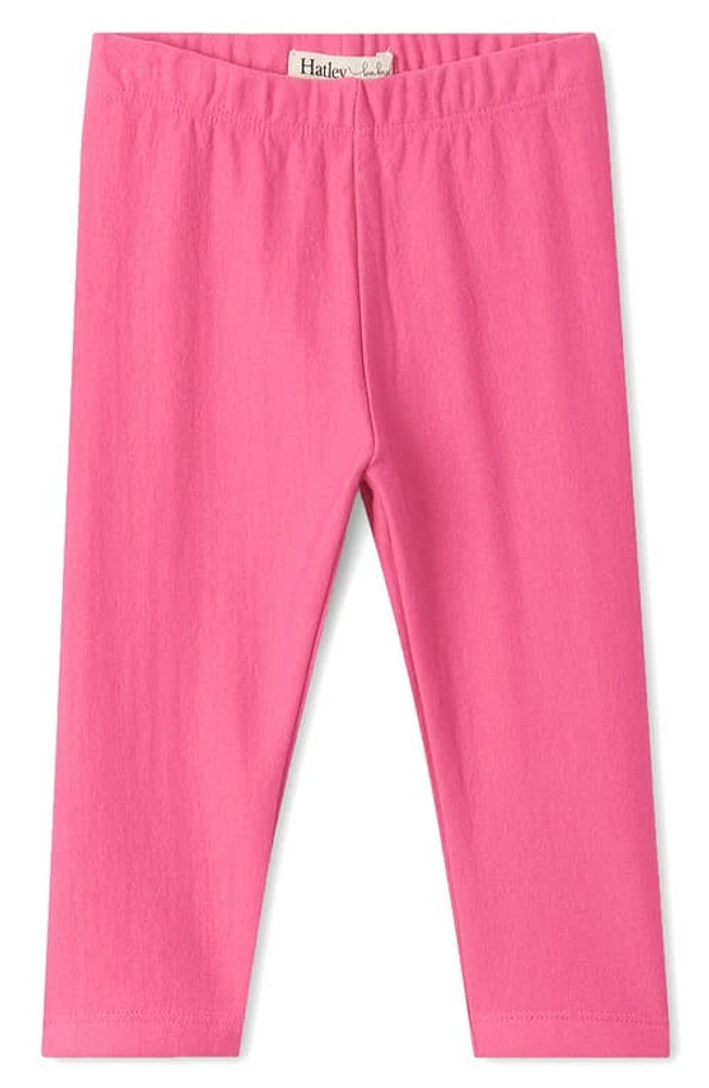 Hatley Solid Stretch Cotton Leggings Pink at Nordstrom,