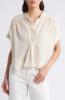 SESSÙN Callao Texture Peplum Shirt Fleur De Sel at Nordstrom,