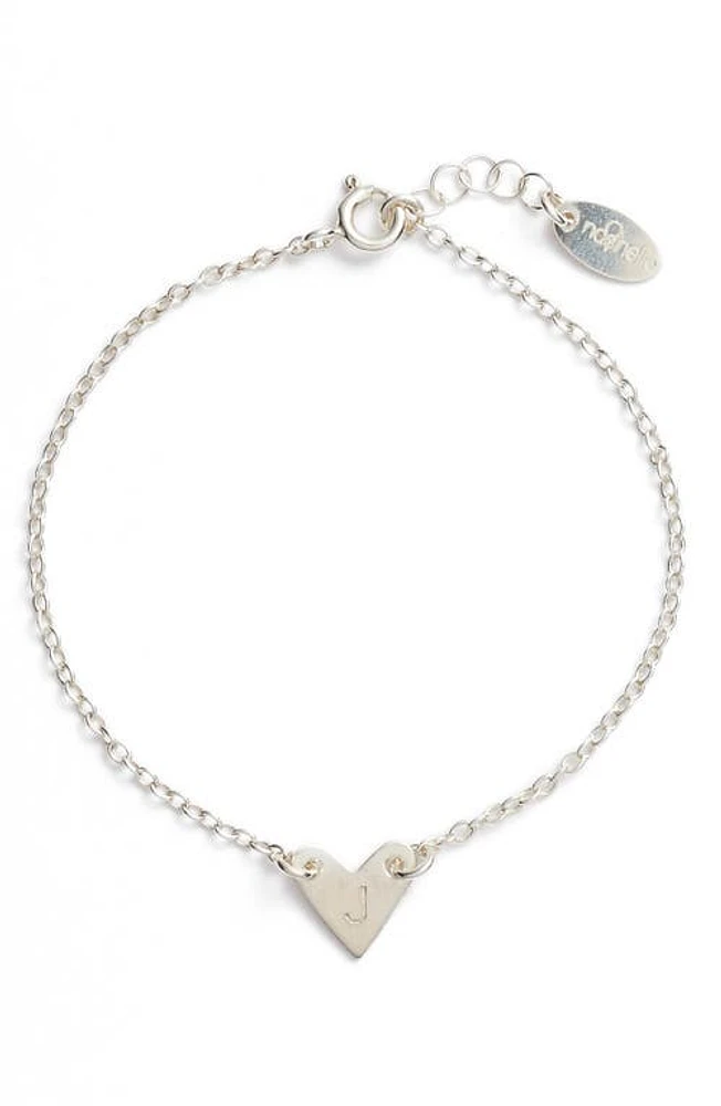 Nashelle Initial Heart Bracelet in Silver-J at Nordstrom