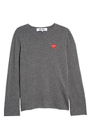 Comme des Garçons PLAY Crewneck Wool Sweater in Grey at Nordstrom, Size Xx-Large