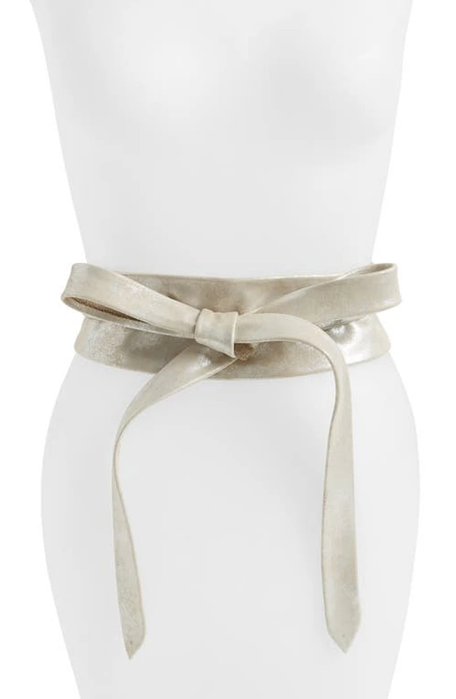 Ada Classic Wrap Belt in Silver Shimmer at Nordstrom