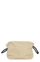 KASSL Contrast Trim Canvas Pouch Clutch in Beige /Oil Black 0170 at Nordstrom