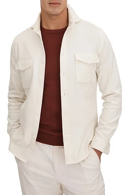 Reiss Arlo Button-Up Shirt Ecru at Nordstrom,