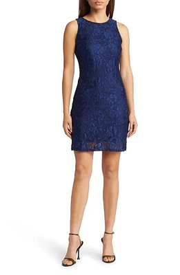 Sam Edelman Lace Sleeveless Sheath Dress in Navy at Nordstrom, Size 0