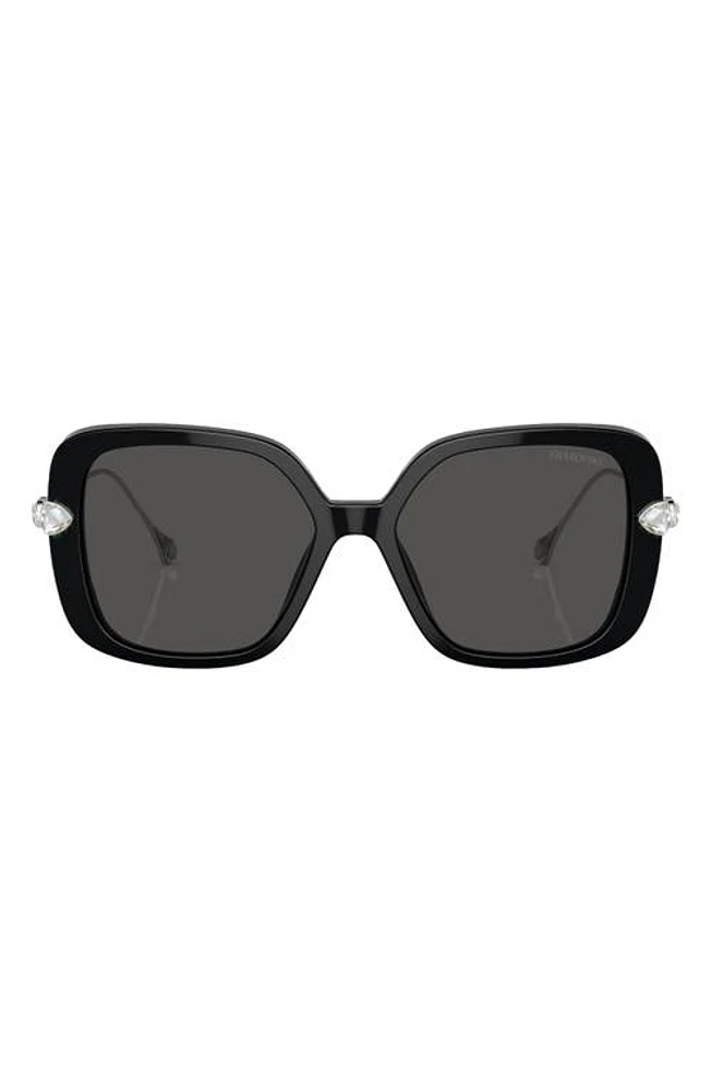 Swarovski 56mm Square Sunglasses in Black at Nordstrom