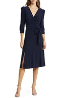 Eliza J Ruched Midi Dress at Nordstrom,