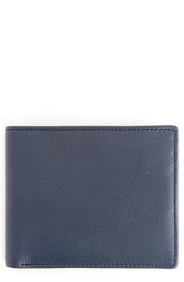 ROYCE New York RFID Leather Bifold Wallet in Navy Blue /Burnt Orange at Nordstrom