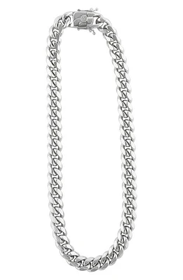 SHYMI Tori Cuban Chain Choker Necklace in Silver at Nordstrom, Size 15