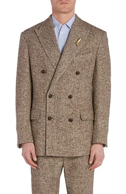 Golden Goose Journey Herringbone Wool Double Breasted Sport Coat Beige/Brown/Bluette at Nordstrom, Us