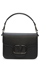 Valentino Garavani VLOGO Leather Shoulder Bag in Nero at Nordstrom