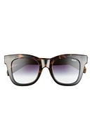 Quay Australia After Hours 50mm Square Sunglasses in Tort Black/Black Fade Lens at Nordstrom