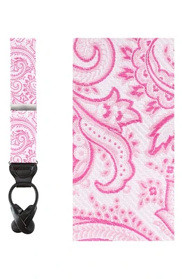 Trafalgar Sobee Paisley Silk Suspenders in Pink at Nordstrom