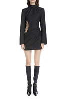 Acne Studios Dormi Pinstripe Wool Jacquard Minidress Black at Nordstrom, Us