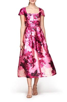 Kay Unger Tierney Floral Midi Dress at Nordstrom,