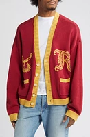 Falling Forward Rumson Boxing Varsity Cardigan Red/Gold at Nordstrom,