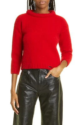 R13 Shrunken Distressed Cashmere Sweater in Red Cashmere at Nordstrom, Size Small