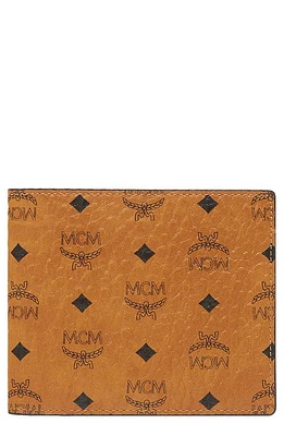 MCM Visetos Original Coated Canvas Bifold Wallet in Cognac at Nordstrom