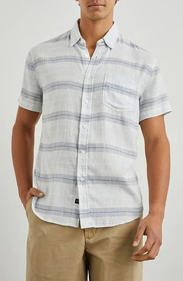 Rails Fairfax Stripe Short Sleeve Cotton Button-Up Shirt Piraeus Marathon at Nordstrom,