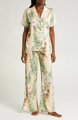 KILO BRAVA Print Wide Leg Pajamas Poised Peacock at Nordstrom,