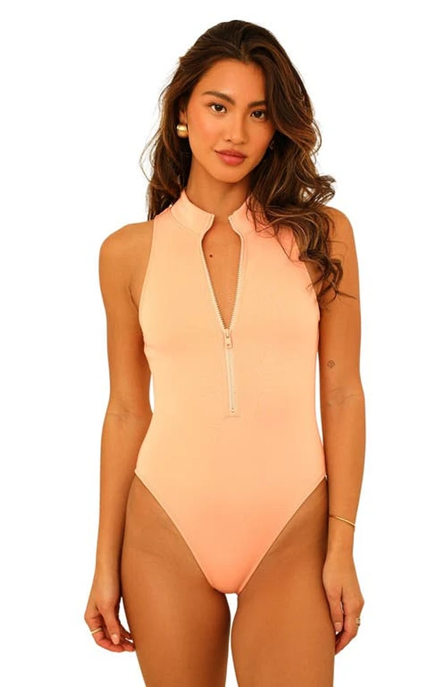 Dippin Daisys Off-Shore Front Zipper Sleeveless One Piece Sunset Pink at Nordstrom,