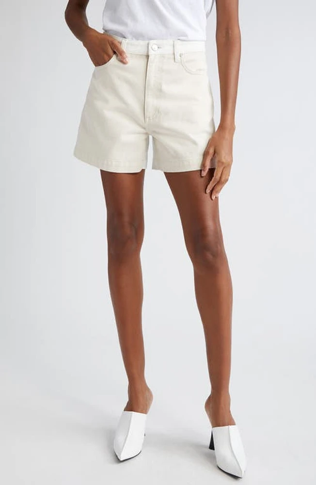 Stella McCartney Banana Leg Denim Shorts 9067 - White Ecru Wash at Nordstrom,