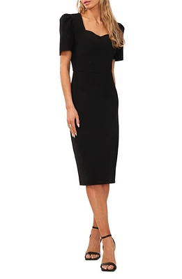 halogen(r) Sweetheart Neck Sheath Dress in Rich Black at Nordstrom, Size Large