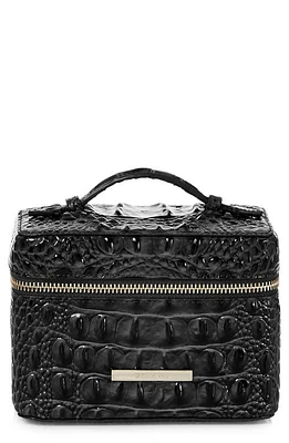 Brahmin Small Charmaine Croc Embossed Leather Train Case in Black at Nordstrom