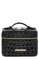 Brahmin Small Charmaine Croc Embossed Leather Train Case in Black at Nordstrom