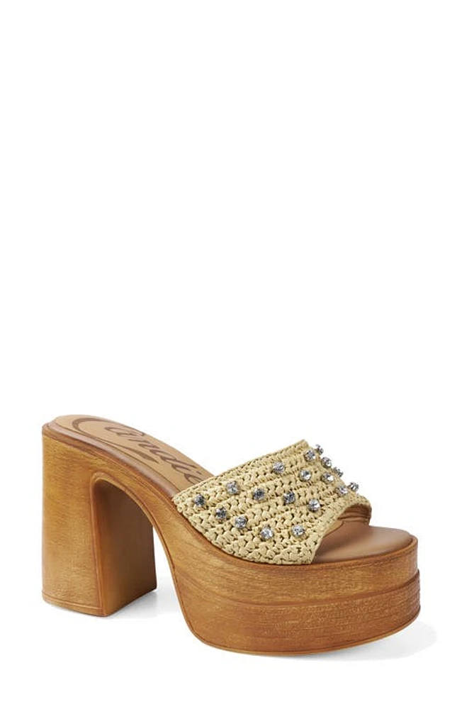 Candie's Febe Platform Sandal Natural Raffia at Nordstrom,