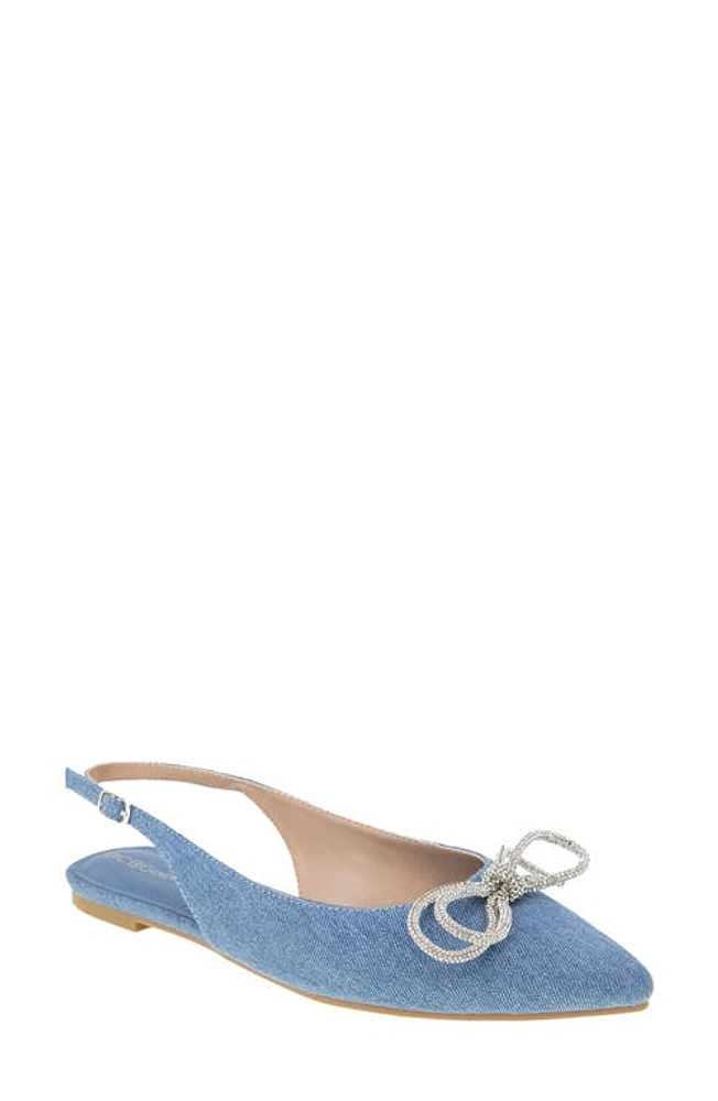 bcbg Kristin Pointed Toe Denim Slingback Flat at Nordstrom,