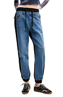 Desigual Contrast Jogger Jeans in Blue at Nordstrom, Size Small