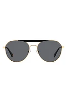 Polaroid 57mm Polarized Aviator Sunglasses in Gold Black/Gray Polarized at Nordstrom